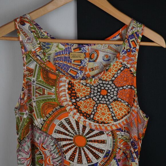Colorful PIKO 1988 Rayon Women's Tank Top Size S/M Style T2235 Art to Wear - Picture 14 of 14